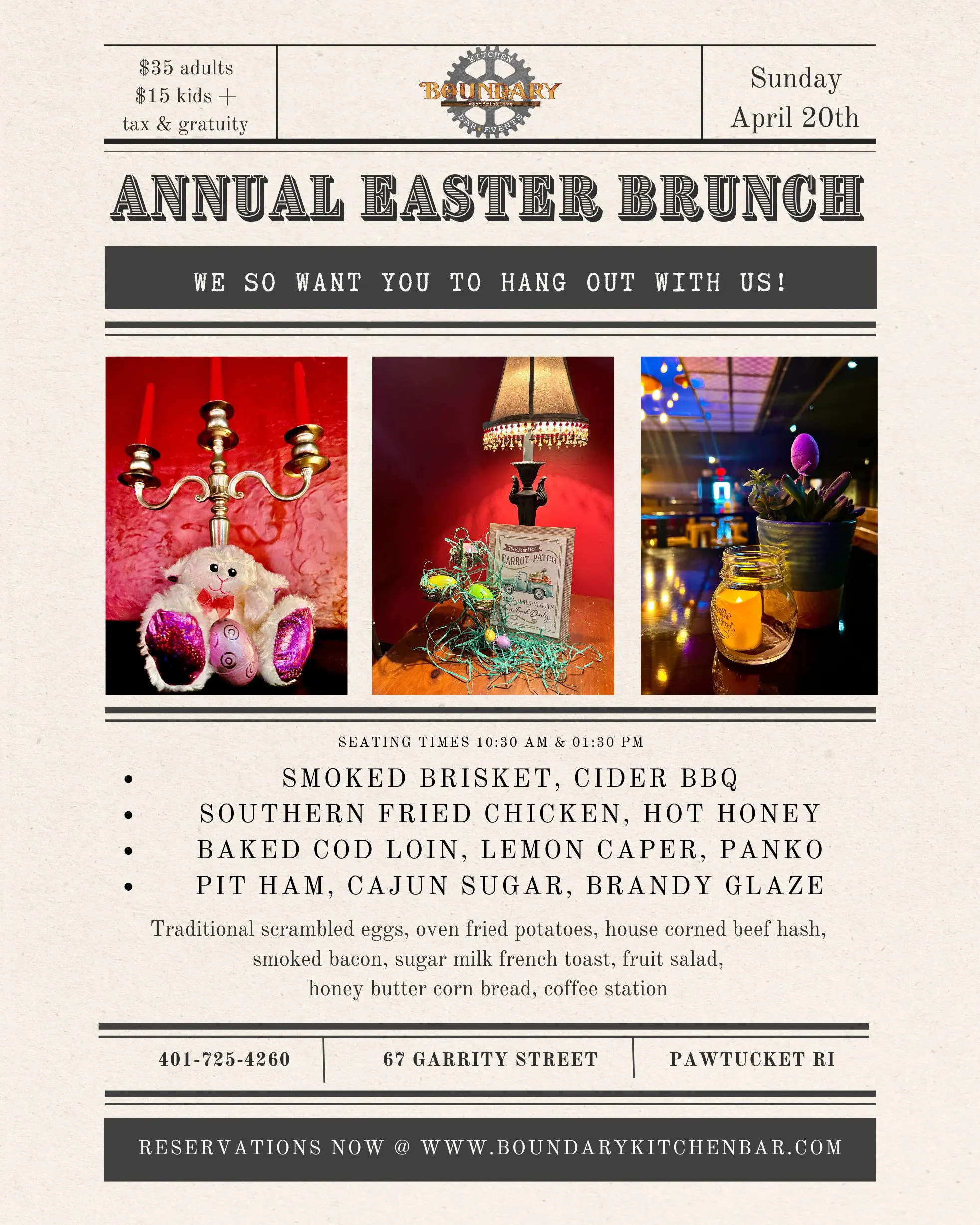 Celebrating Easter Sunday at Boundary Kitchen & Bar