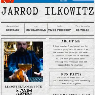 Vote for Jarrod Ilkowitz in 2024 Best of Rhode Island Awards