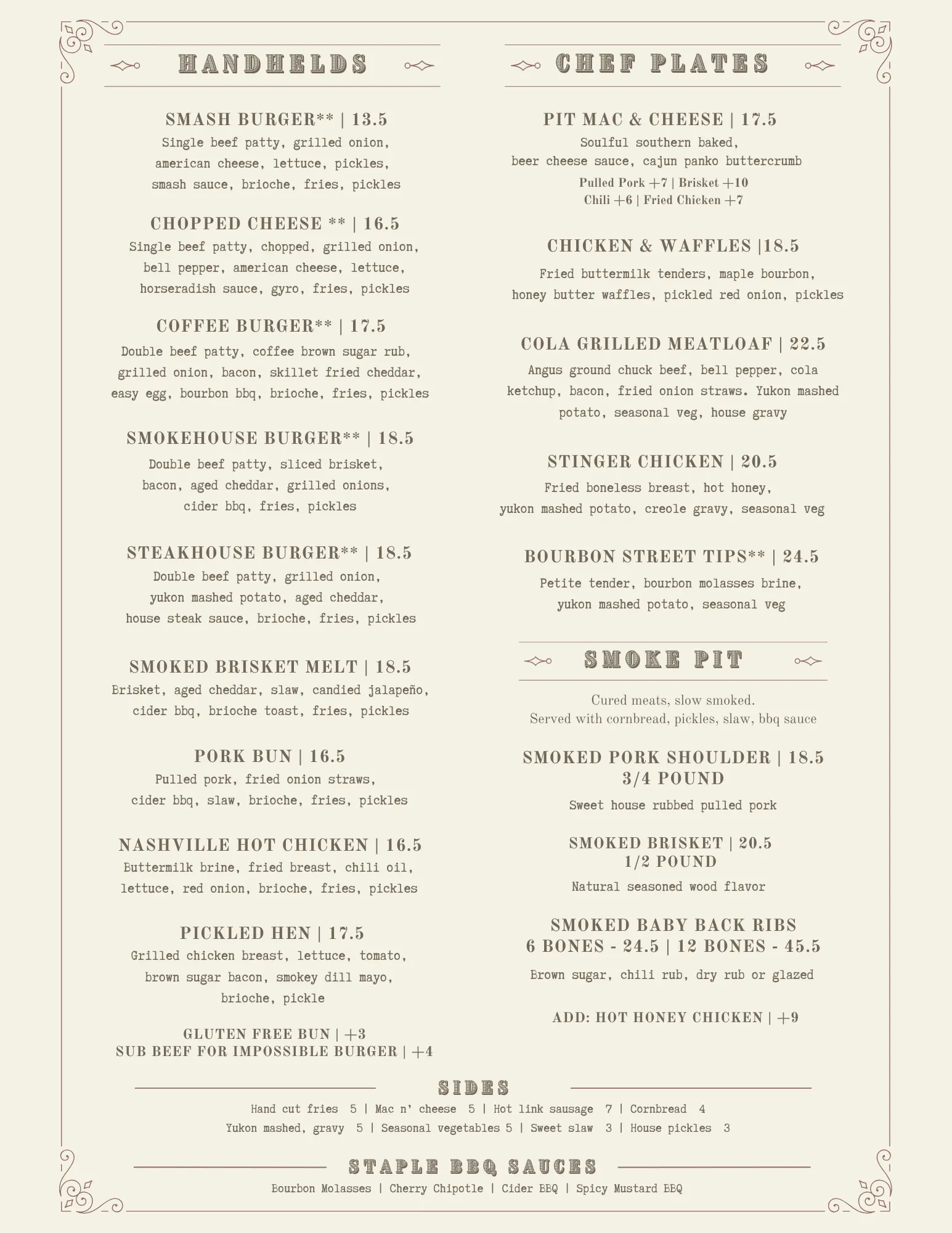 Boundary Kitchen & Bar Menu